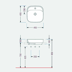 Serel Kare Lavabo 46x14,5 cm_1