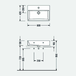 Serel Minimal Dikdörtgen Lavabo 42x60 cm_1