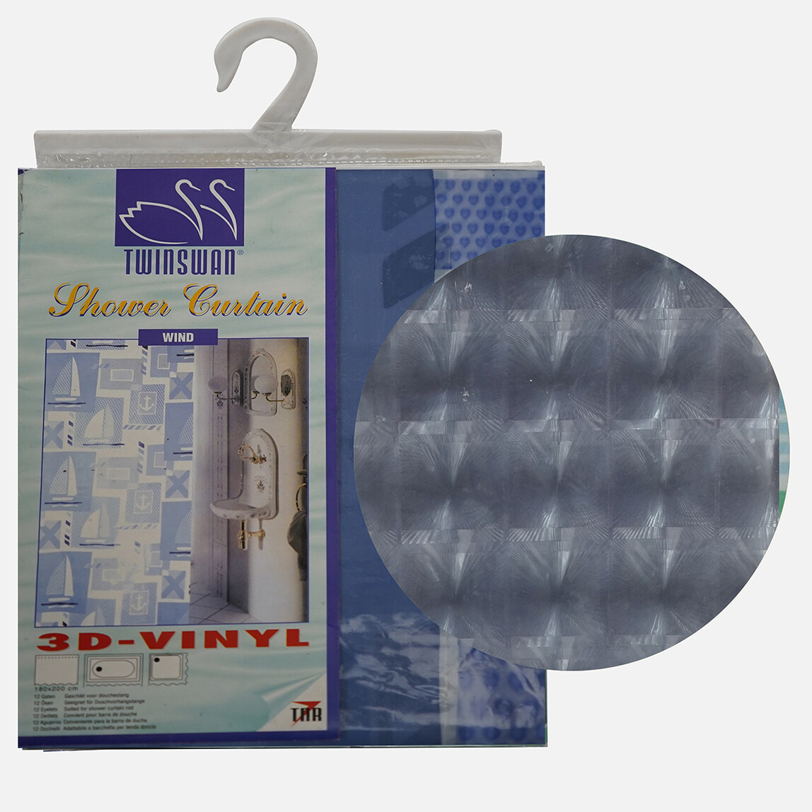 Twinswan 3 Boyutlu Banyo Perdesi 180x200 Squartes_0