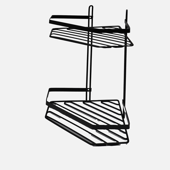 Lider İkili Beşgen Köşe Raf Mat Siyah