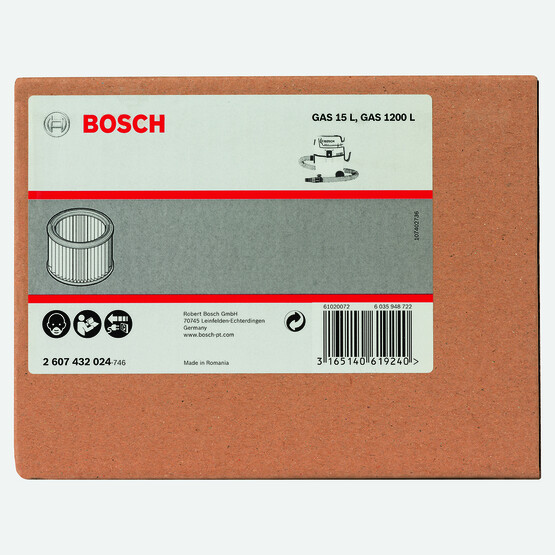 Bosch Süpürge Filtresi Kanallı Gas15/12-25