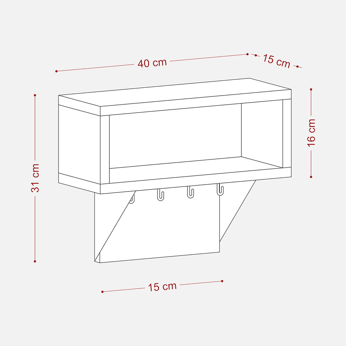    Decormet Kafkas Raf 15x40x31cm  