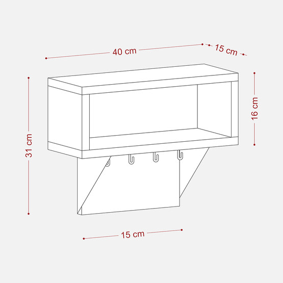 Decormet Kafkas Raf 15x40x31cm 