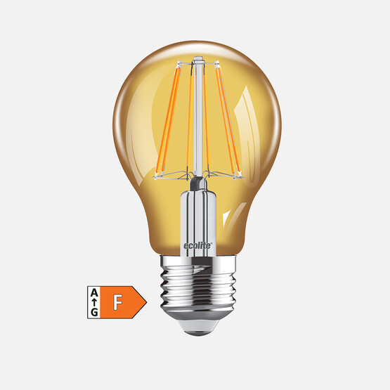 Ecolite Led Filament Gold A60 4,5W E27 1800K Led Ampul 