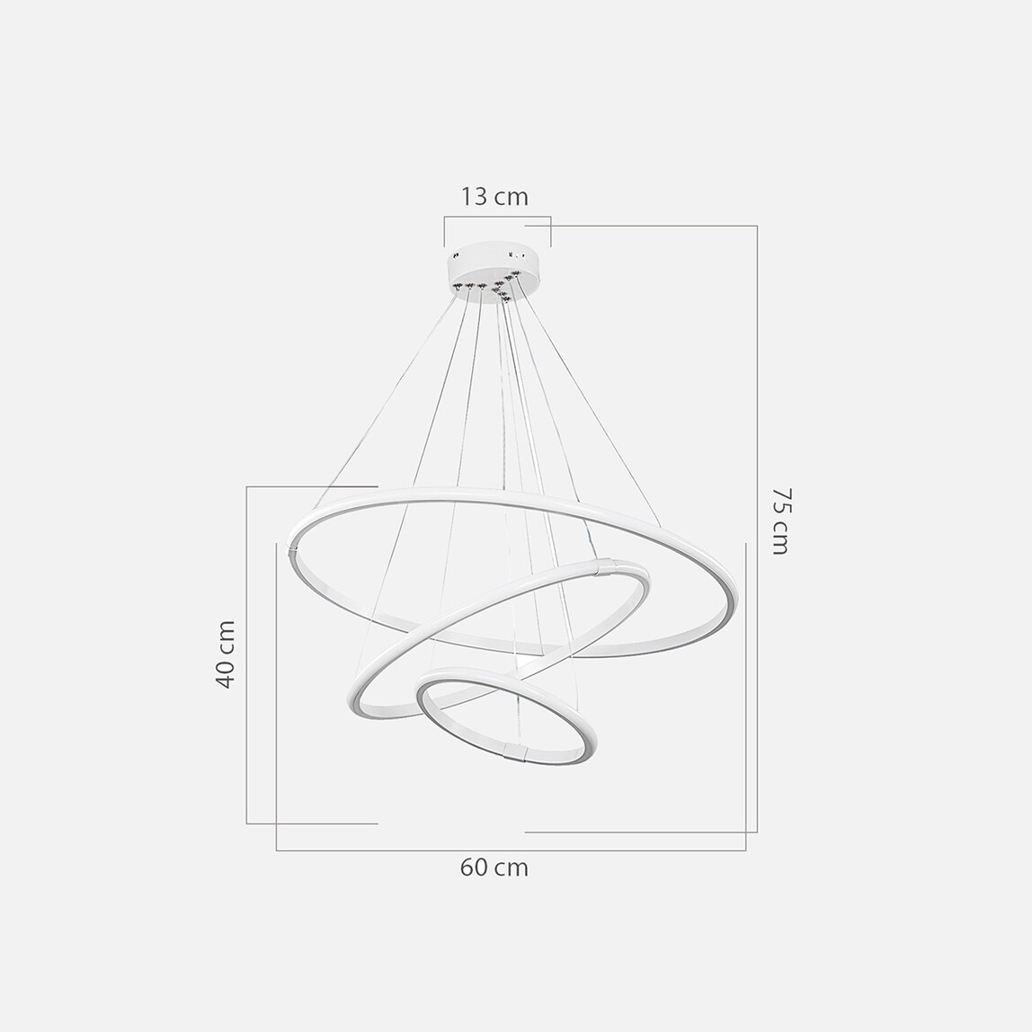    Ring 3'lü Led Avize Beyaz Led 