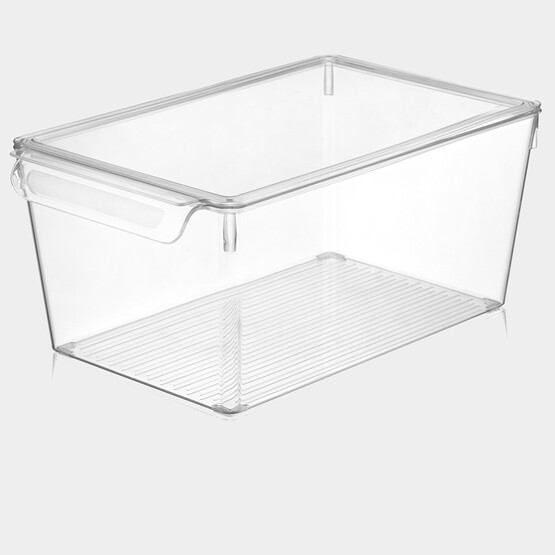 Dünya Plastik Şeffaf Buzdolabı Organizer Kapaklı 20x32,5x14cm 