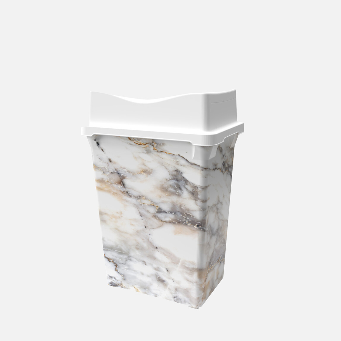    Q-Trash Marble Çöp Kutusu Çift Kapaklı 20L  