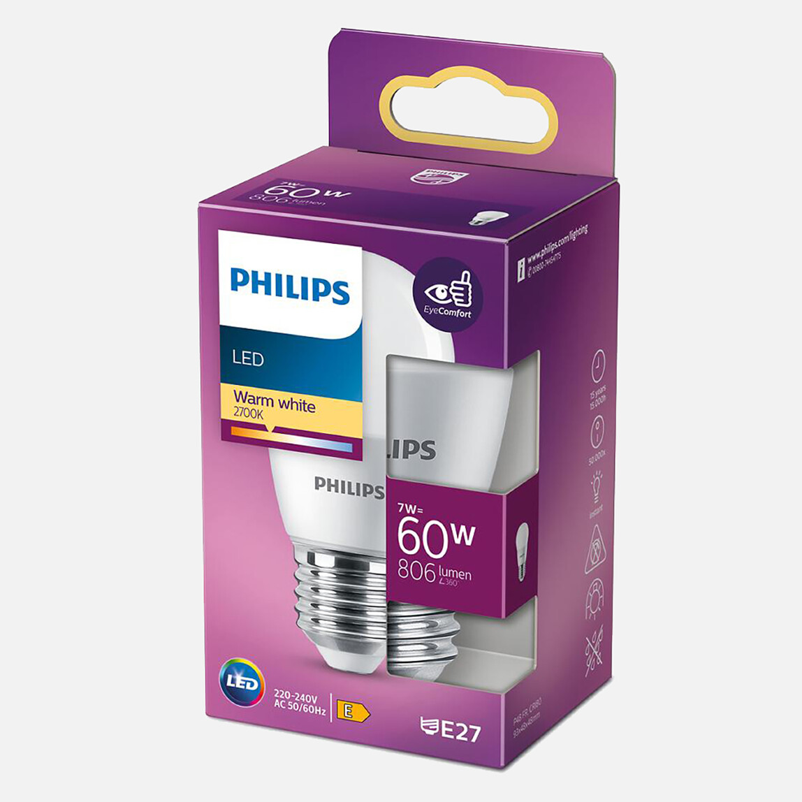    Philips Led P48 WW FR ND 7 W Beyaz E27 LED Ampul 