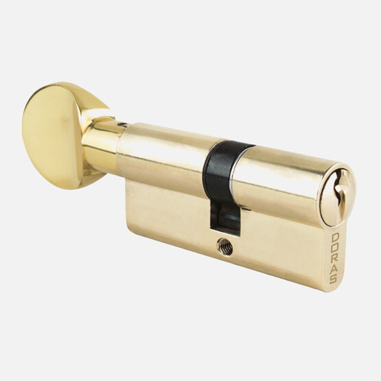 Doras Topuzlu Pirinç Barel 68mm Sarı Bilyalı Mandallı