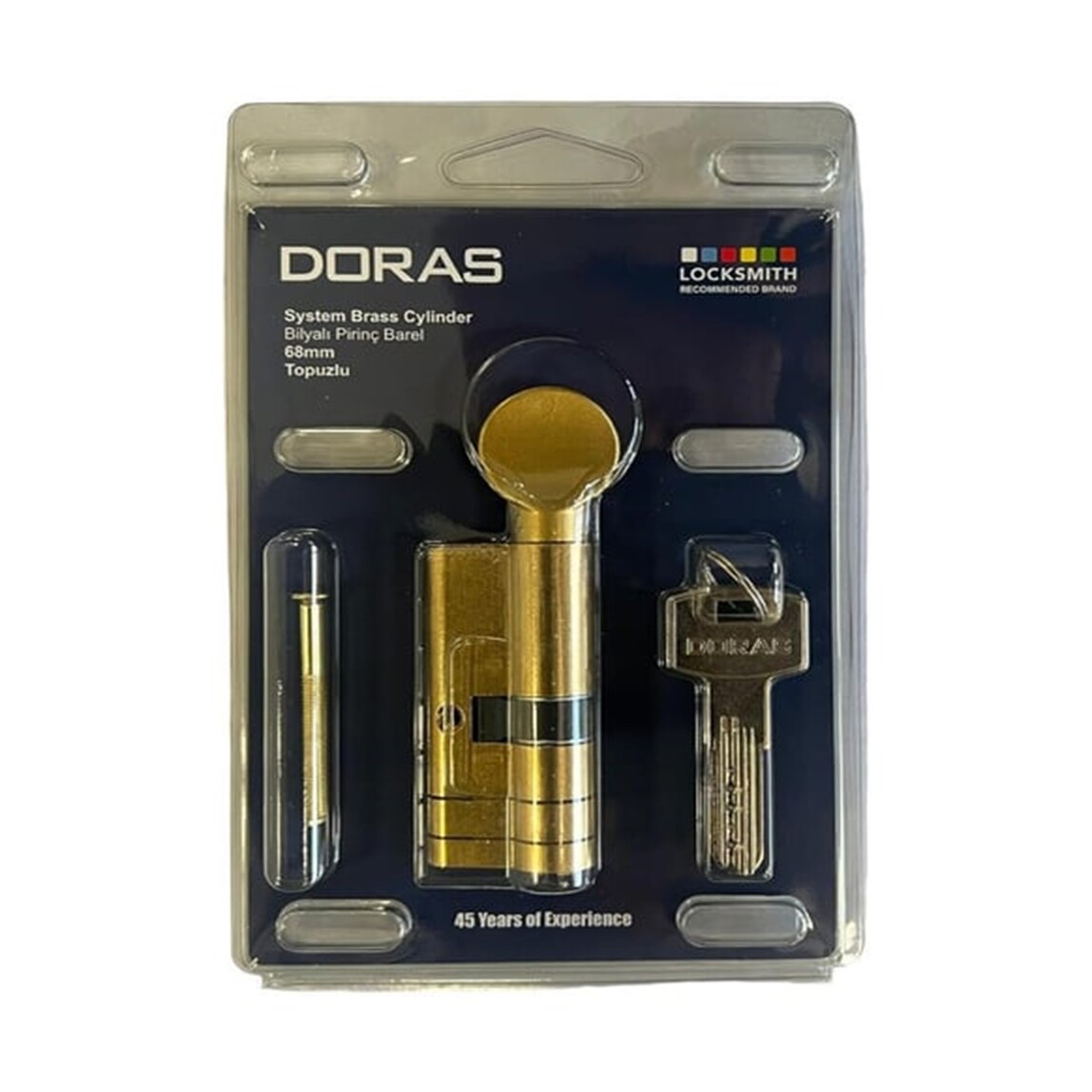    Doras Pirinç Topuzlu Barel 68mm.Sarı  