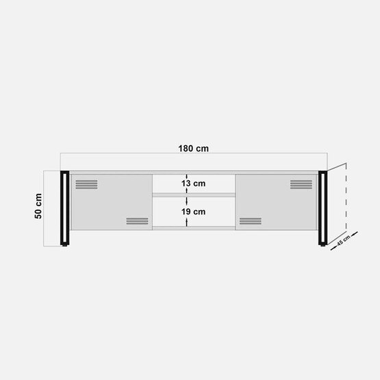 Lar İndustrial TV Ünitesi Metal Kapaklı Açık Kahverengi 
