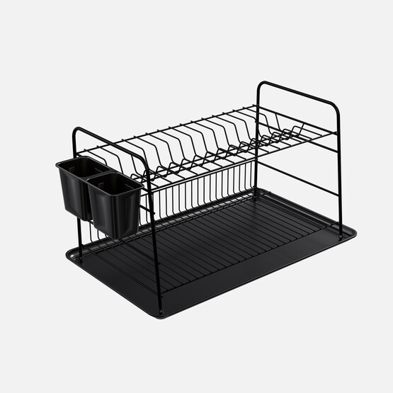 Metaltex Dikdörtgen 2 Katlı Tablalı 45x30x28 cm Pvc Kaplama Bulaşıklık