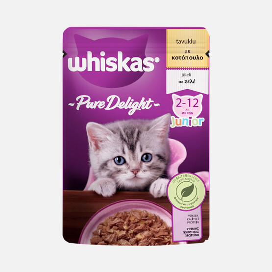 Whiskas Pure Delight Yavru Tavuklu Poşet Yaş Mama 85g 