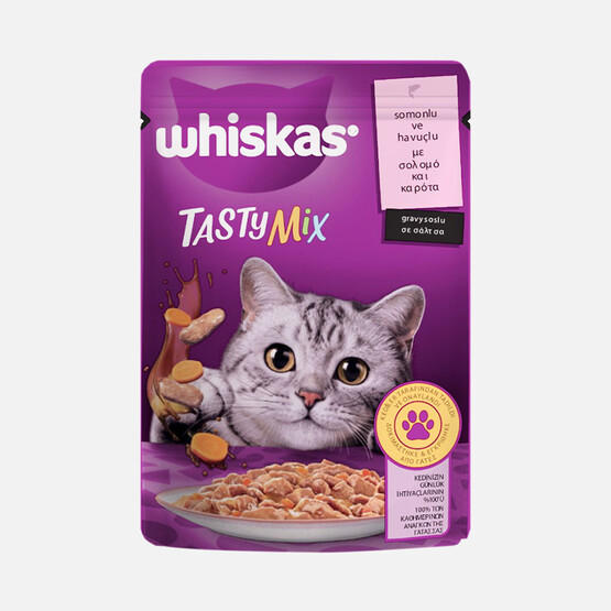 Whiskas Tasty Mix Somonlu ve Havuçlu Poşet Yaş Mama 85g 