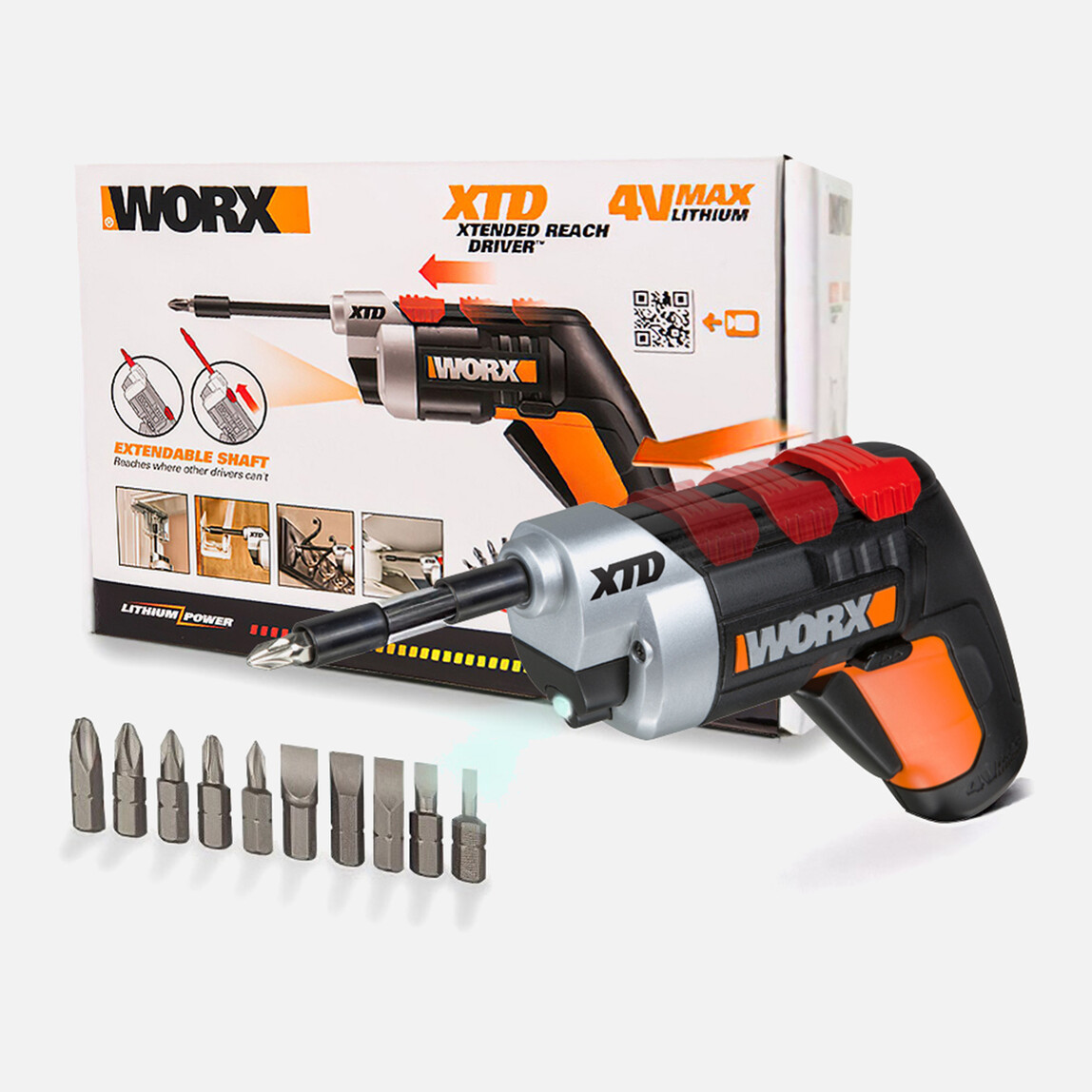 WORX WX252 4Volt/1.5Ah. Li-ion Şarjlı Tornavida + 10 adet Bits Uç_0