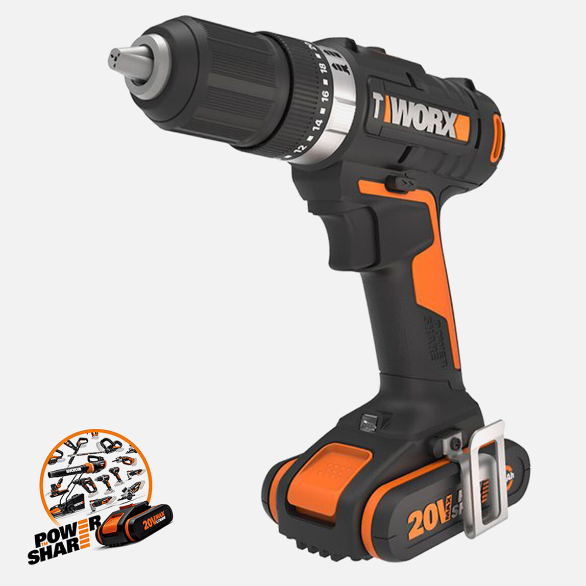    Worx WX370.1 20 V 2 Ah Çift Akülü Li-ion Darbeli Akülü Matkap   