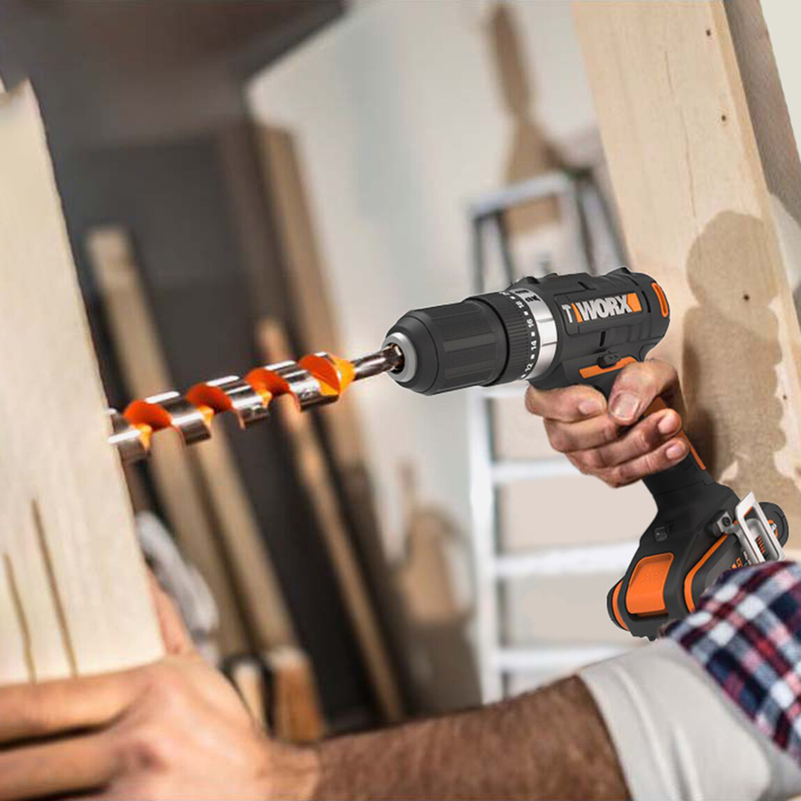   Worx WX370.1 20 V 2 Ah Çift Akülü Li-ion Darbeli Akülü Matkap   