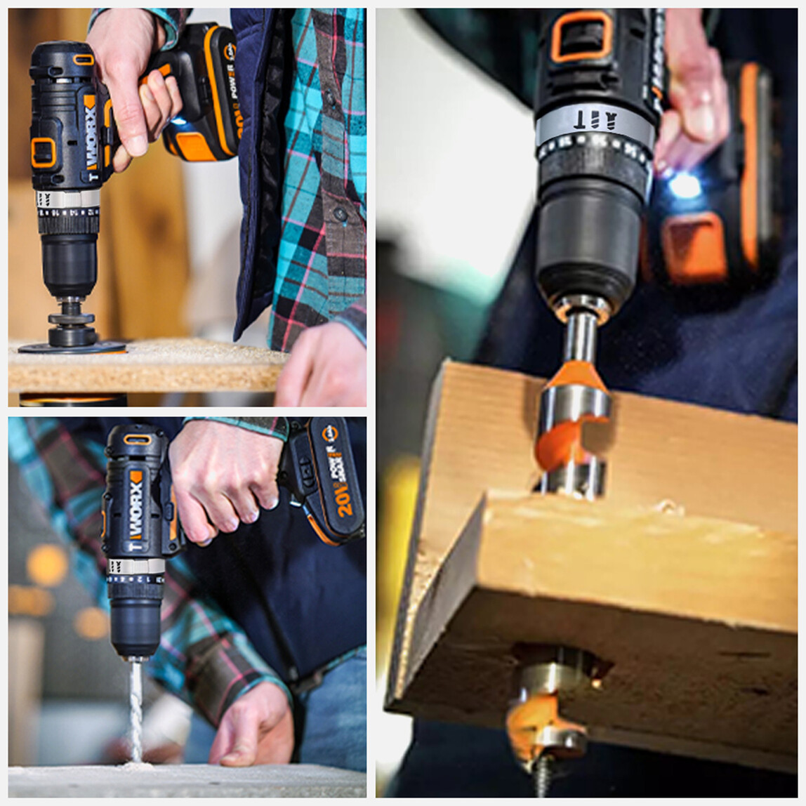    Worx WX370.1 20 V 2 Ah Çift Akülü Li-ion Darbeli Akülü Matkap   
