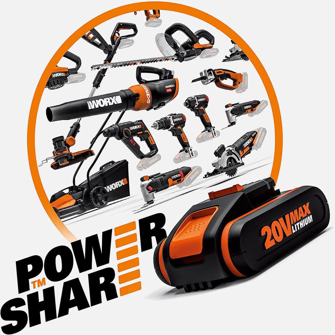    Worx WX354.1 20 V 2 Ah - 4 Ah Çift Akülü Li-ion Darbeli Akülü Matkap   