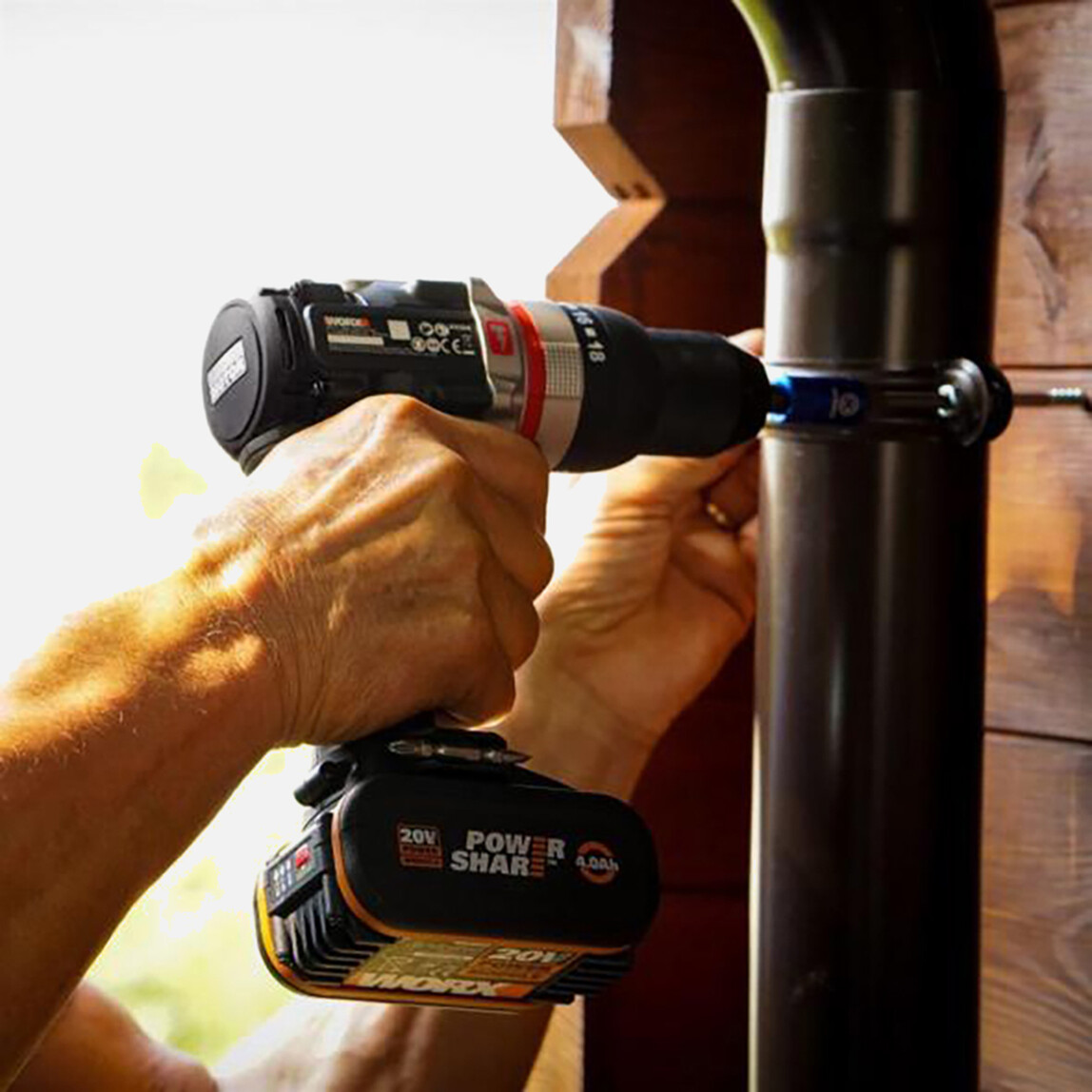    Worx WX354.1 20 V 2 Ah - 4 Ah Çift Akülü Li-ion Darbeli Akülü Matkap   