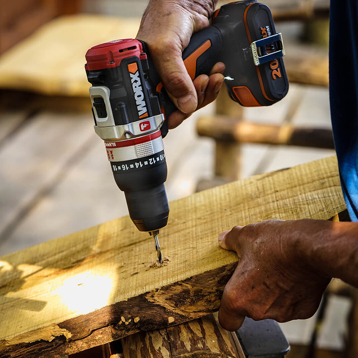    Worx WX354.1 20 V 2 Ah - 4 Ah Çift Akülü Li-ion Darbeli Akülü Matkap   