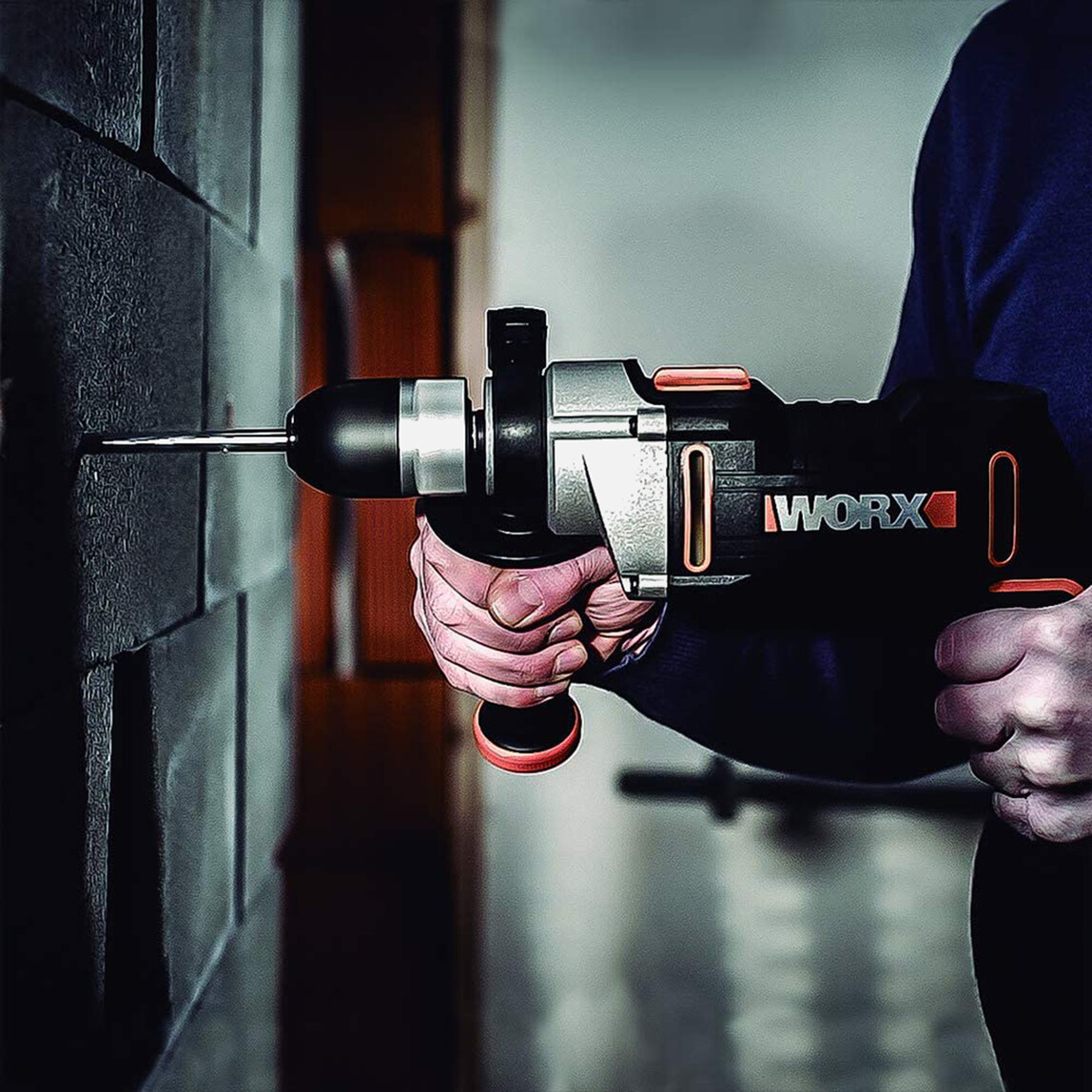    WORX WX318 810W Darbeli Matkap + 6 Adet Uç  