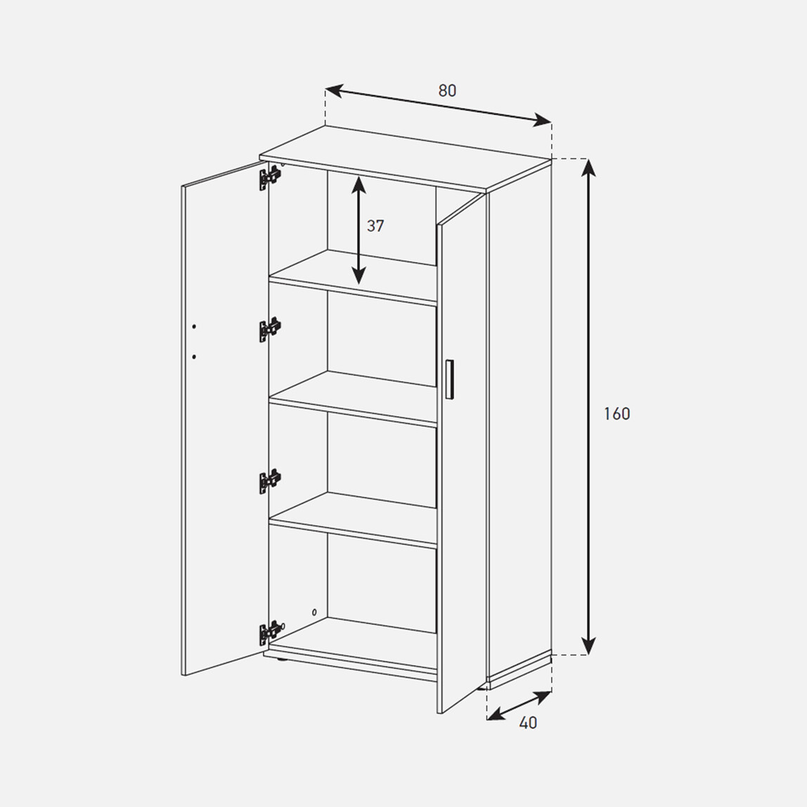 Sonorous 160x80 Çok Amaçlı Dolap_3