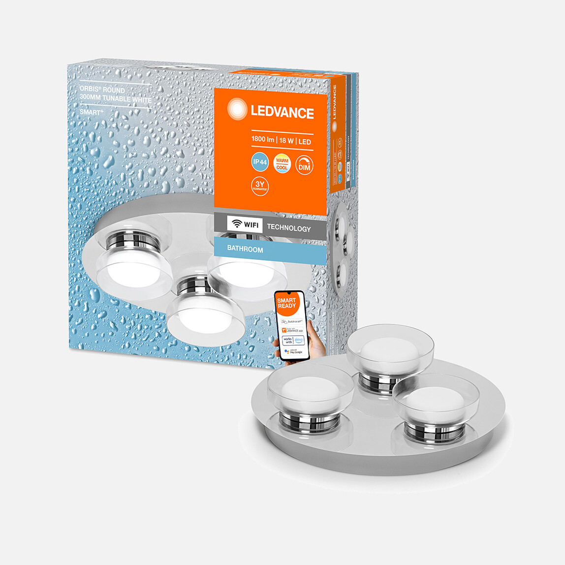    Smart Orbis Round Wifi 18 W 3'lü Sıva Altı Gömme Led Spot 