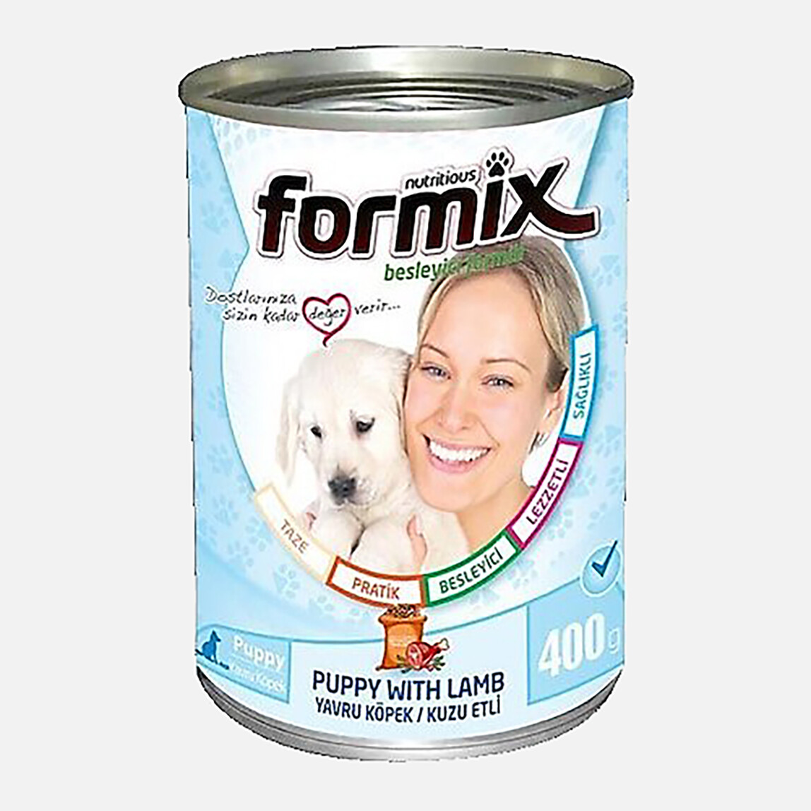 Formix Kuzu Parça Etli Soslu Konserve Yavru Köpek Maması 400gr_0