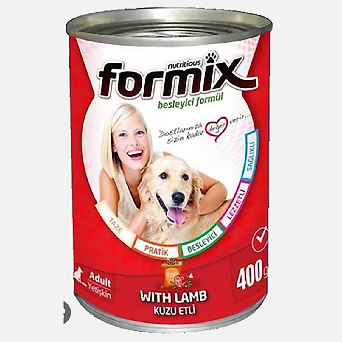 Formix Kuzu Parça Etli Soslu Konserve Yetişkin Konserve Köpek Maması 400gr_0