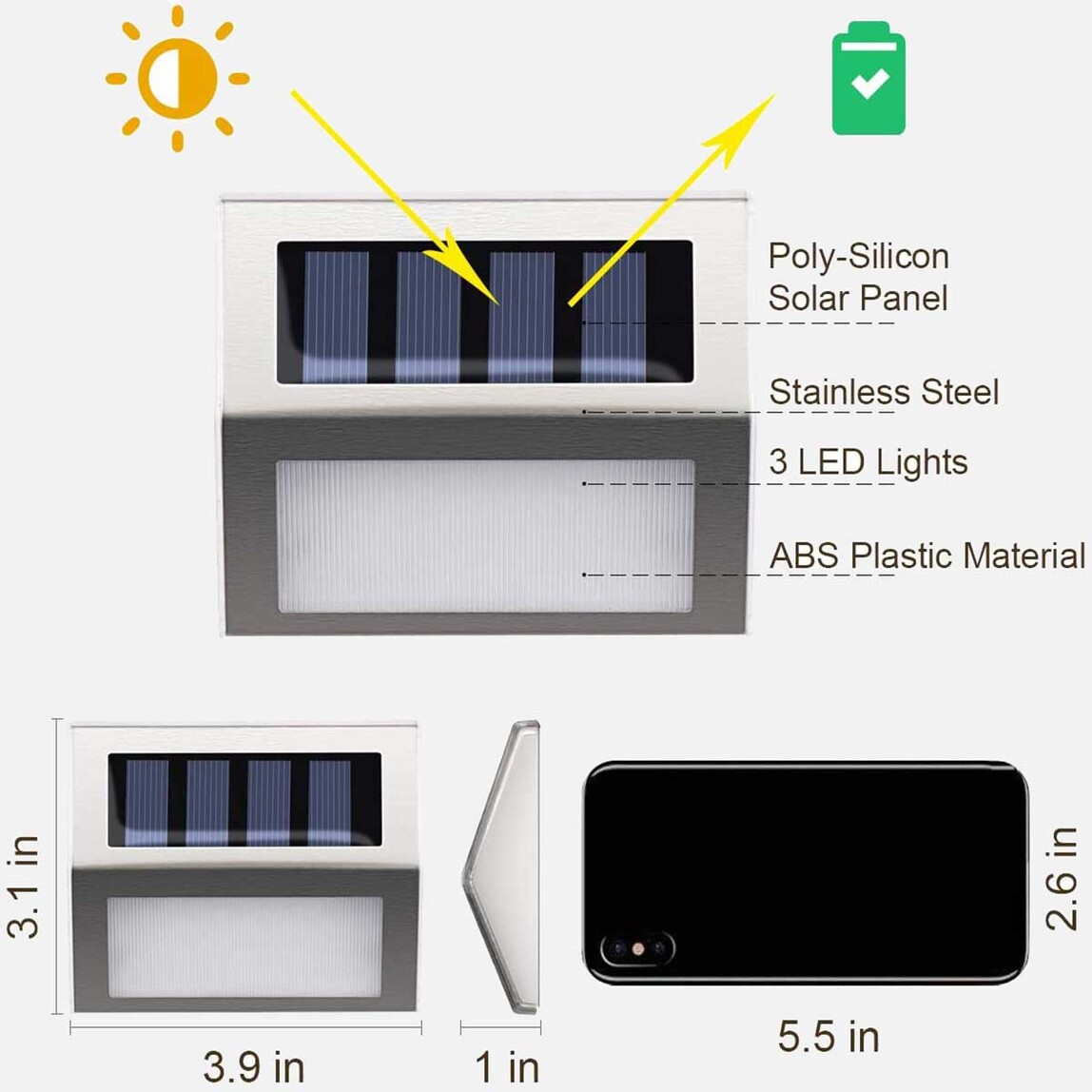    Solar Aplik 3 Led  