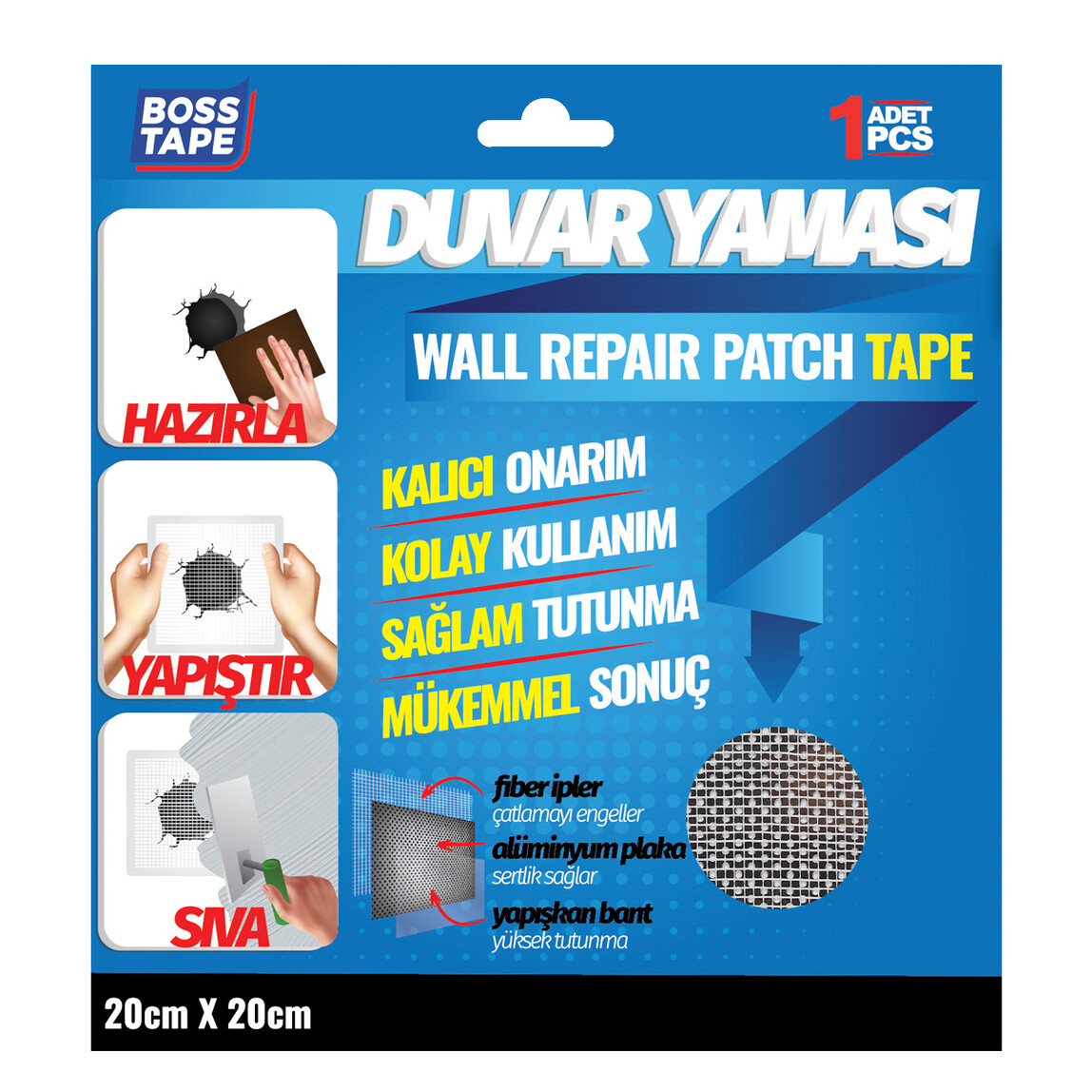   Duvar Yaması Metal 20cmX20cm  