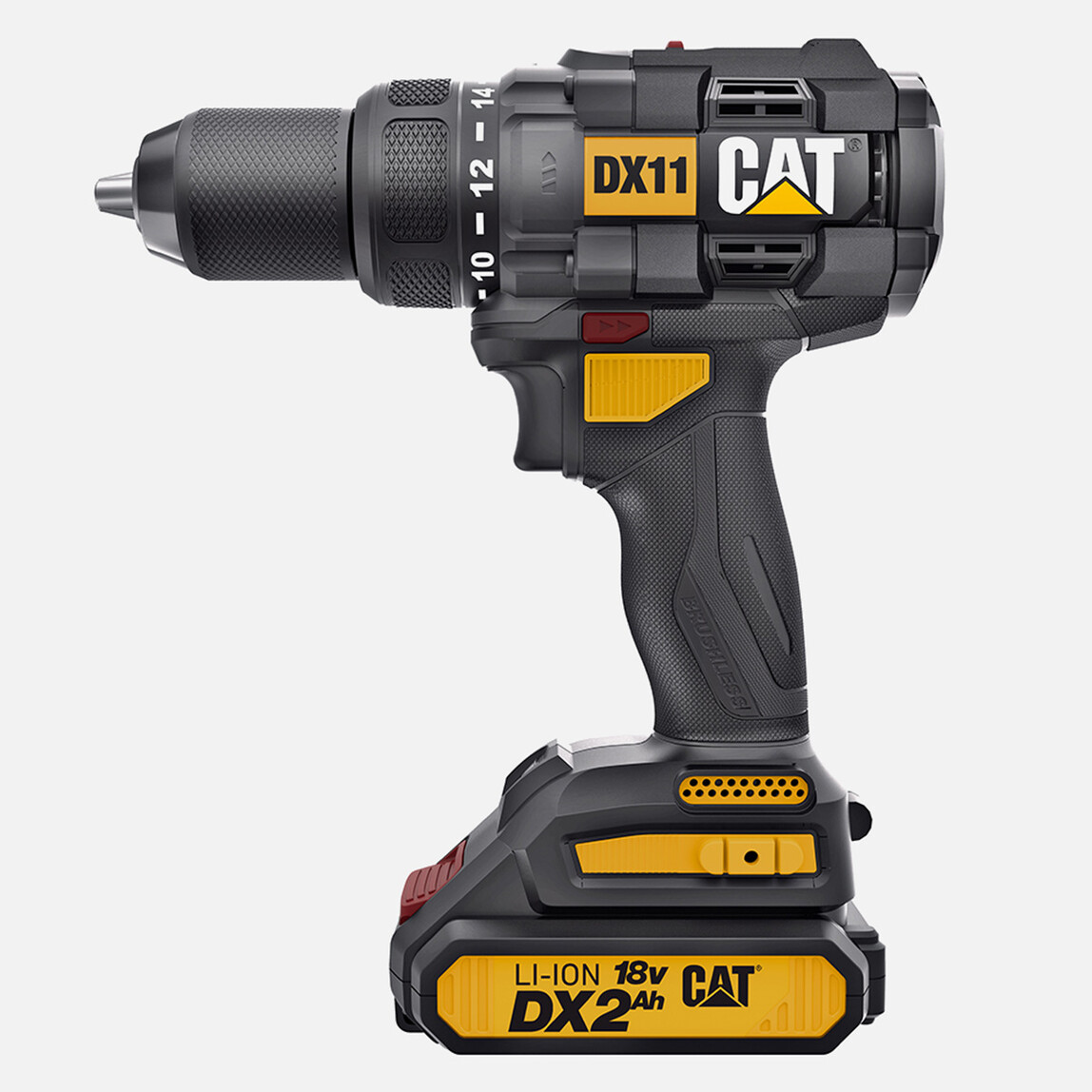 CAT DX11 18Volt/2.0Ah Li-ion Çift Akülü Kömürsüz Profesyonel Şarjlı Matkap_0