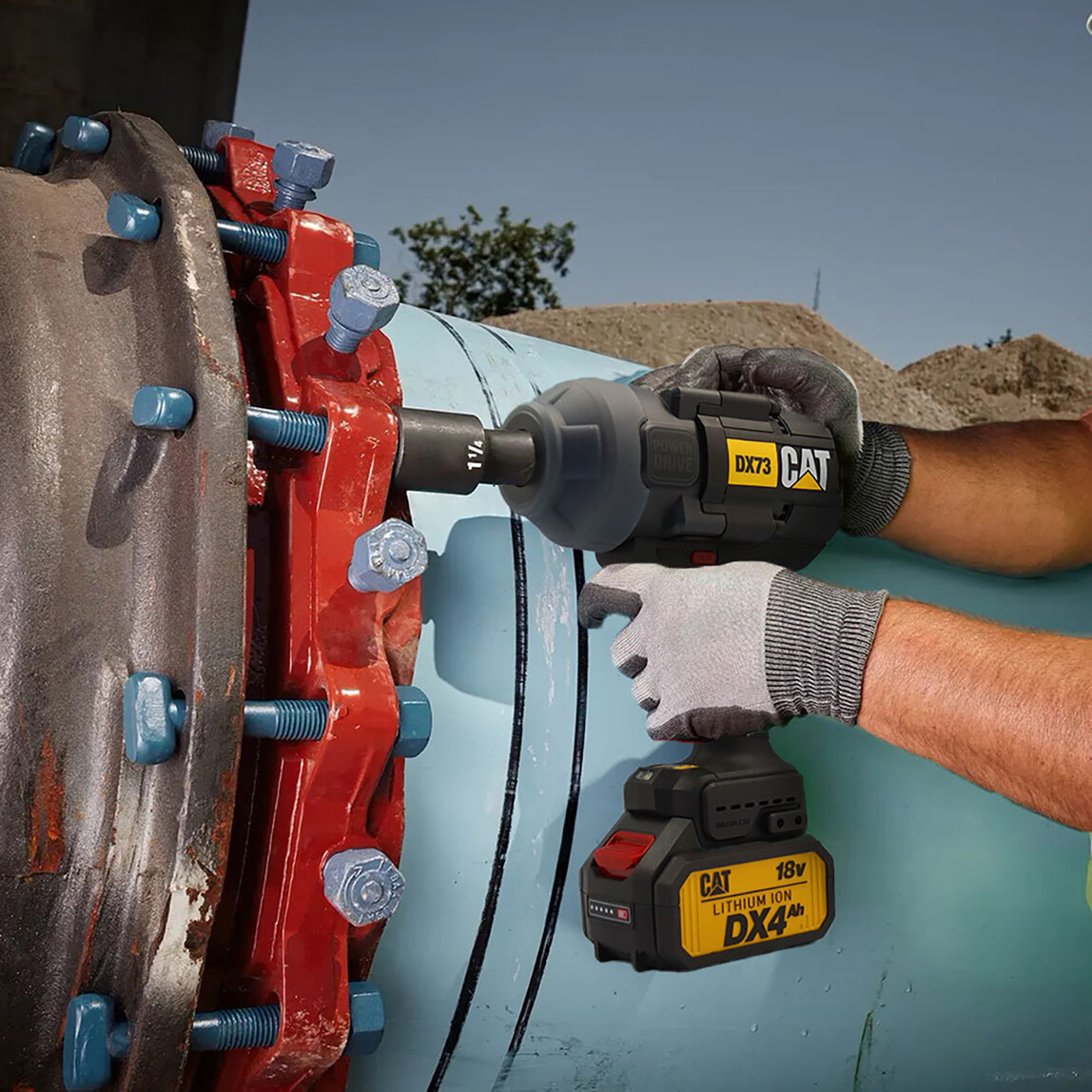    CAT DX73 18Volt 4.0 Ah. Çift Akülü 1700/2100Nm Kömürsüz Profesyonel Şarjlı Somun Sıkma 