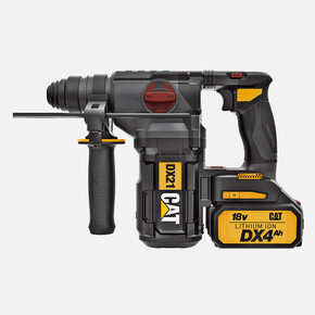 CAT DX21 18Volt 4.0Ah 2.2J Li-ion Çift Akülü Şarjlı Kömürsüz Profesyonel SDS-Plus Pnömatik Kırıcı Delici