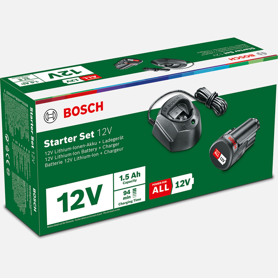    Bosch 12V Akü Başlangıç Seti (1.5 Ah, Tek Akü + GAL1210CV)  