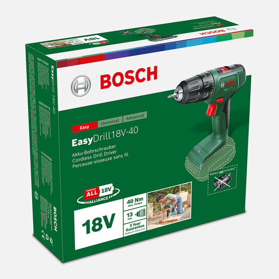 Bosch EasyDrill 18V-40 (Karton kutu, Solo) 