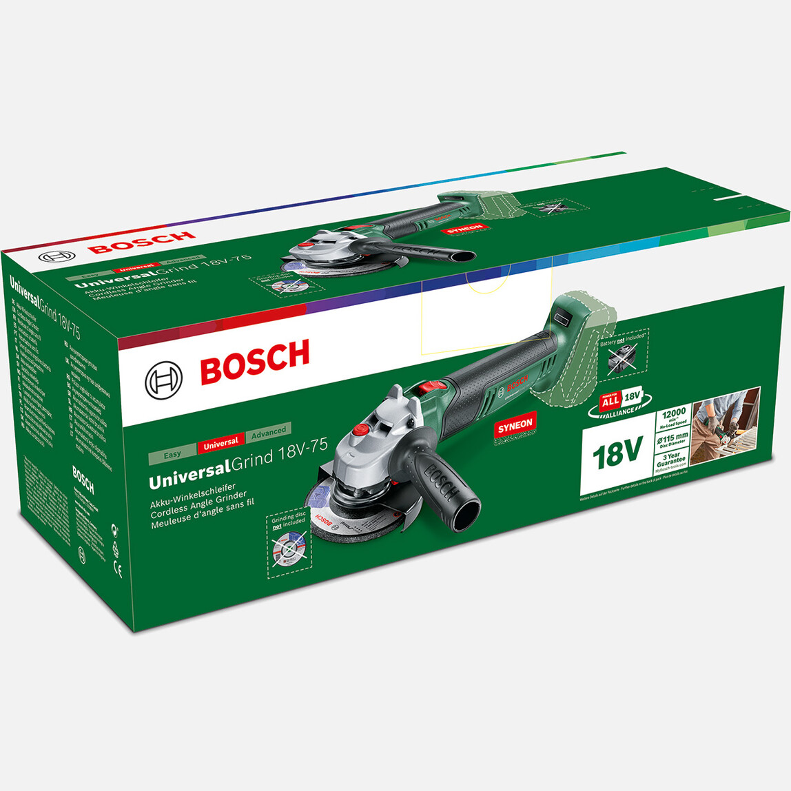    Bosch Universal Grind 18V-75 Akülü Taşlama Makinesi -Solo (Akü ve Şarj Cihazı Dahil Değildir.) 