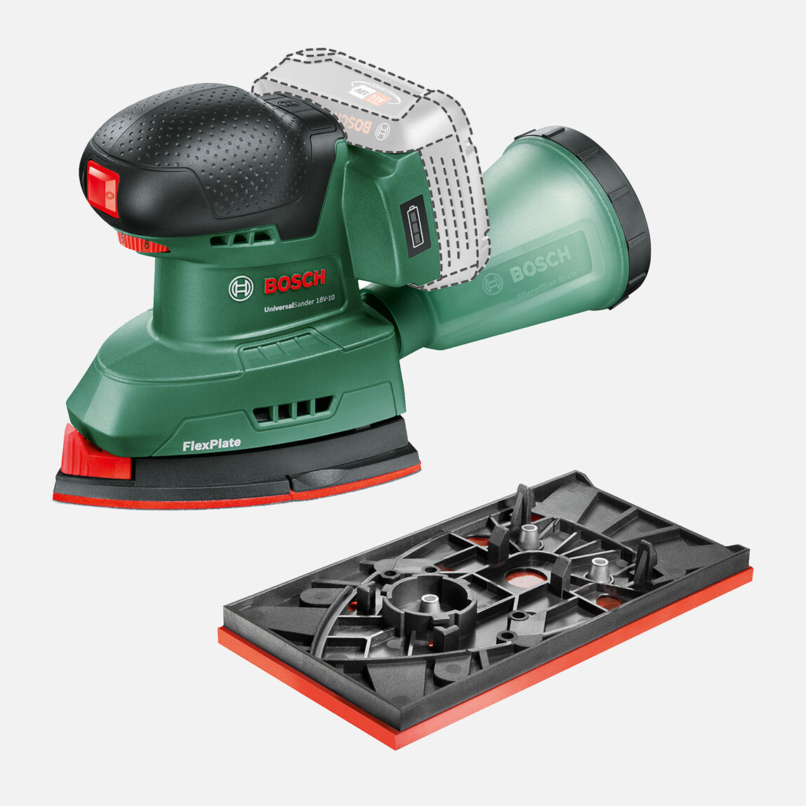    Bosch Universal Sander 18V-10 Akülü Titreşimli Delta Zımpara -Solo (Akü ve Şarj Cihazı Dahil Değildir.) 