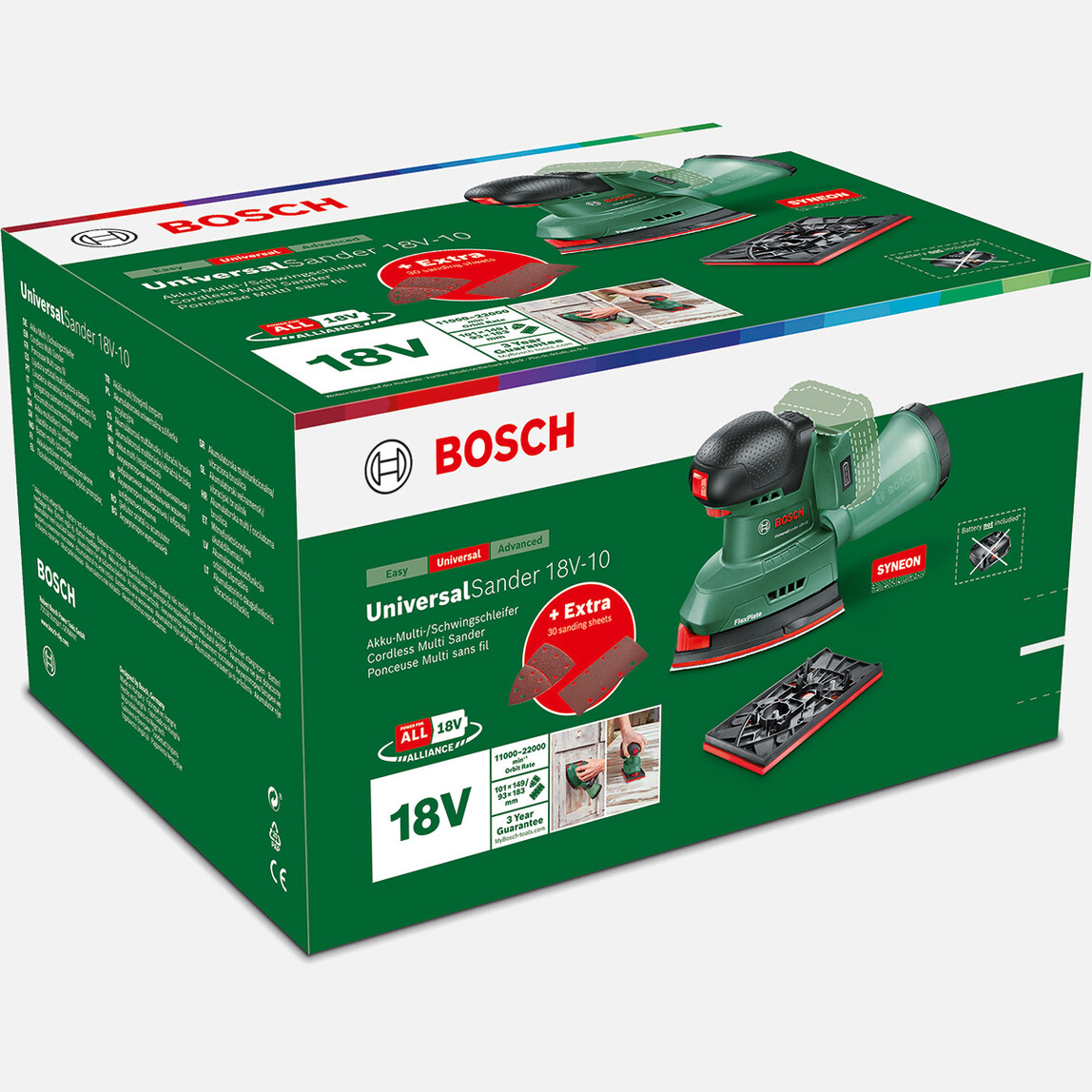    Bosch Universal Sander 18V-10 Akülü Titreşimli Delta Zımpara -Solo (Akü ve Şarj Cihazı Dahil Değildir.) 