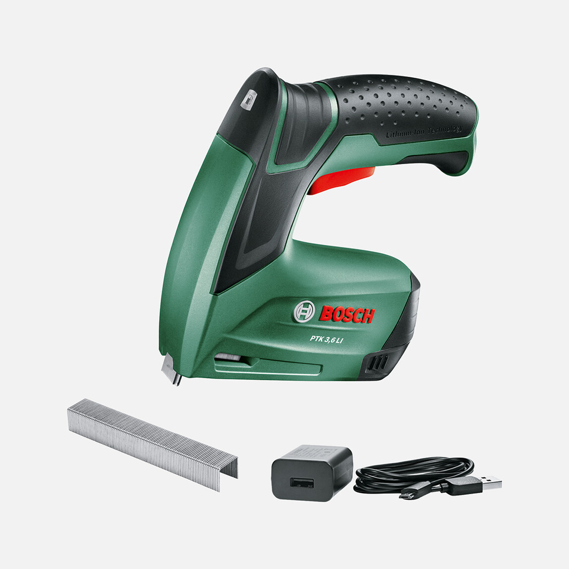    Bosch PTK 3,6 LI Akülü Zımba Tabancası (1.5 Ah, Entegre Akü, USB Charge)  