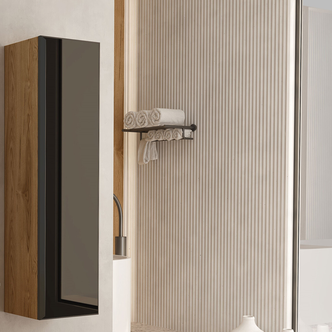    Gold Banyo Jesse 35 cm Banyo Boy Dolabı Siyah 
