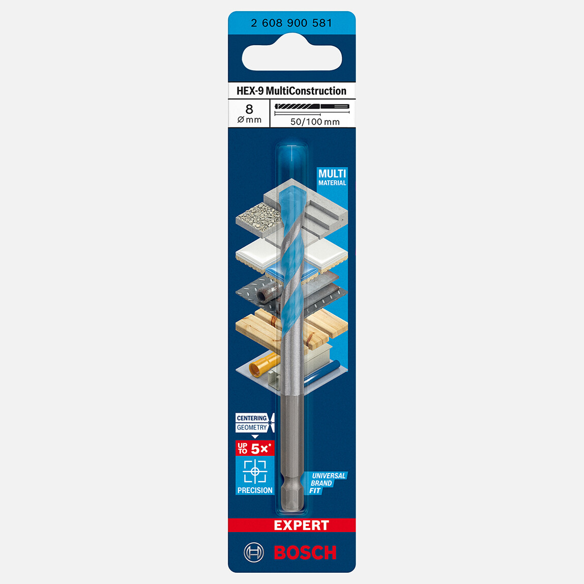    Bosch Exp Çok Amaçlı Matkap Uç Hex-9 Mc 8x100 mm 