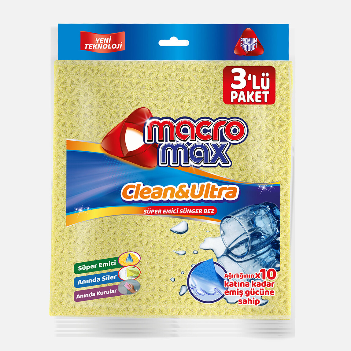    Macromax Ultra Sünger Bez 3'lü  