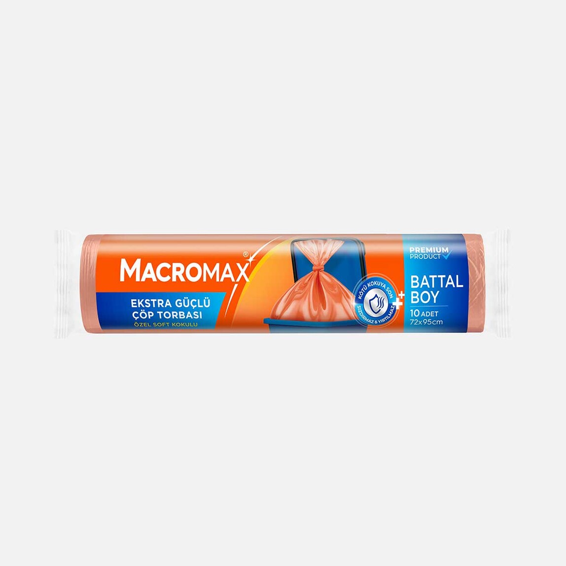    Macromax Extra Güçlü Çöp Torbası Battal Boy 10 Adet  