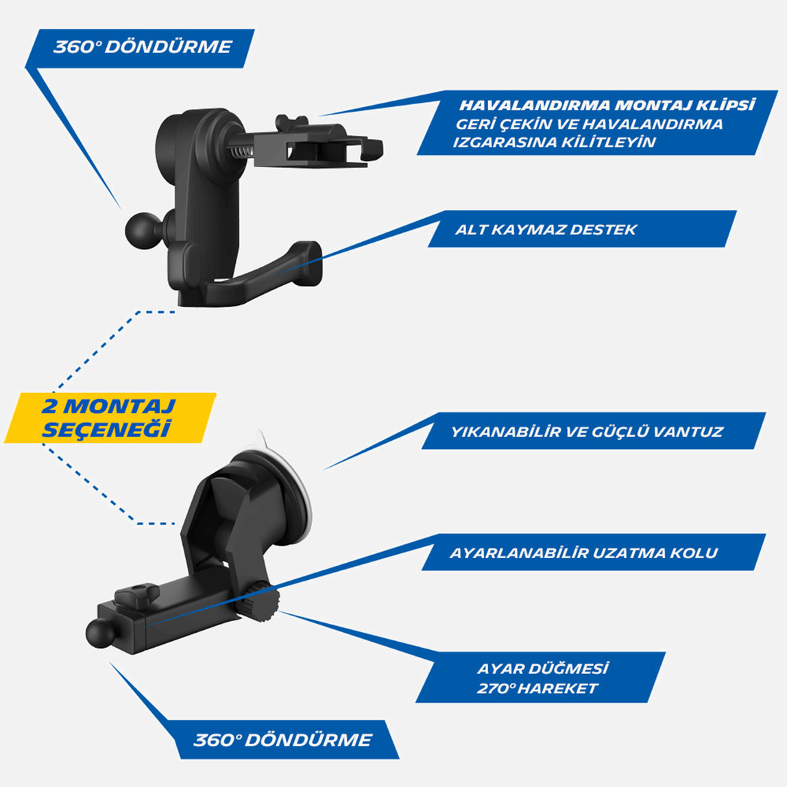 Michelin MC33368 Wireless Telefon Şarj Cihazı ve Dokunmatik Akıllı Telefon Tutucu_2