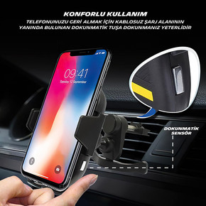 Michelin MC33368 Wireless Telefon Şarj Cihazı ve Dokunmatik Akıllı Telefon Tutucu_7