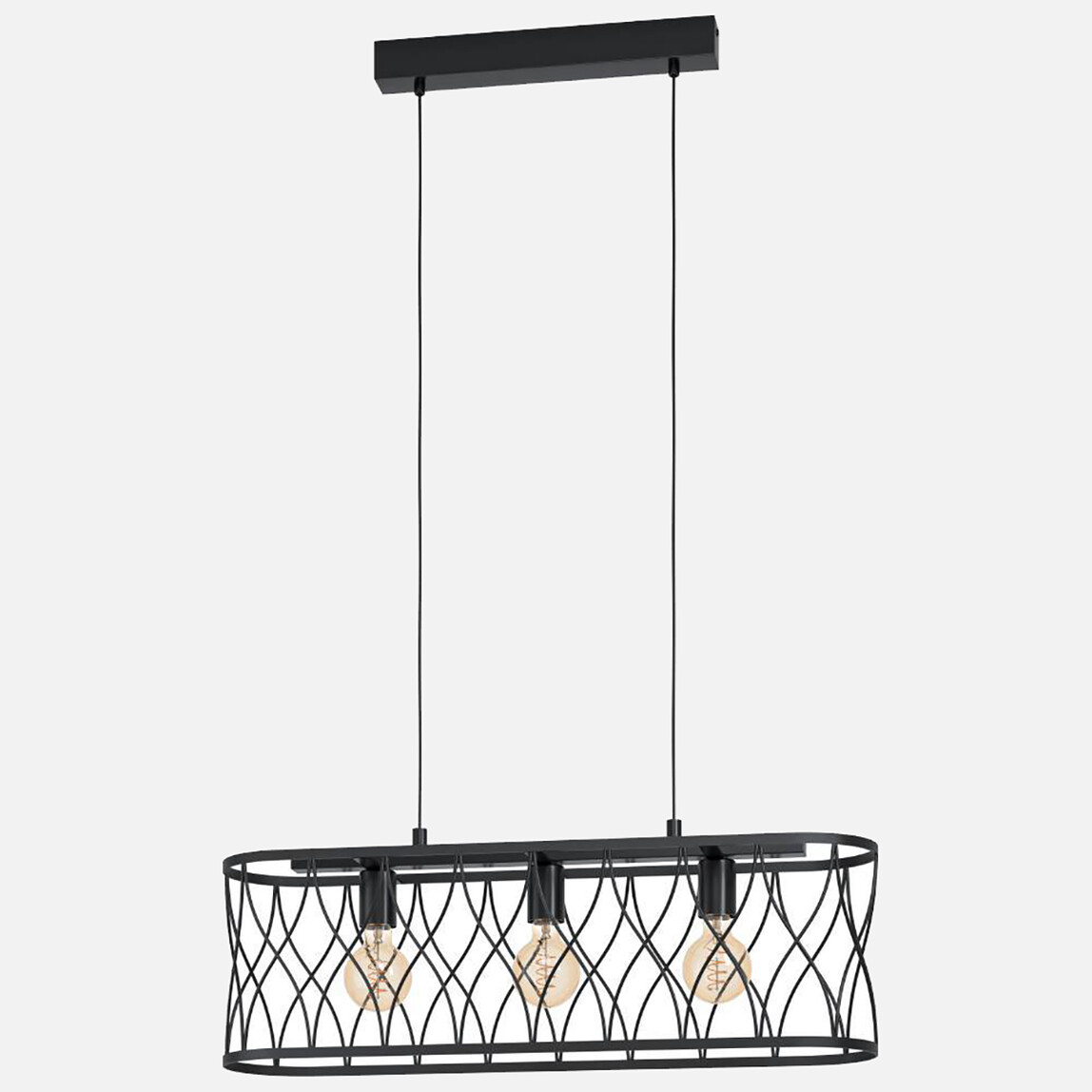    Giltspur Siyah Metal 3'lü Sıralı Avize 
