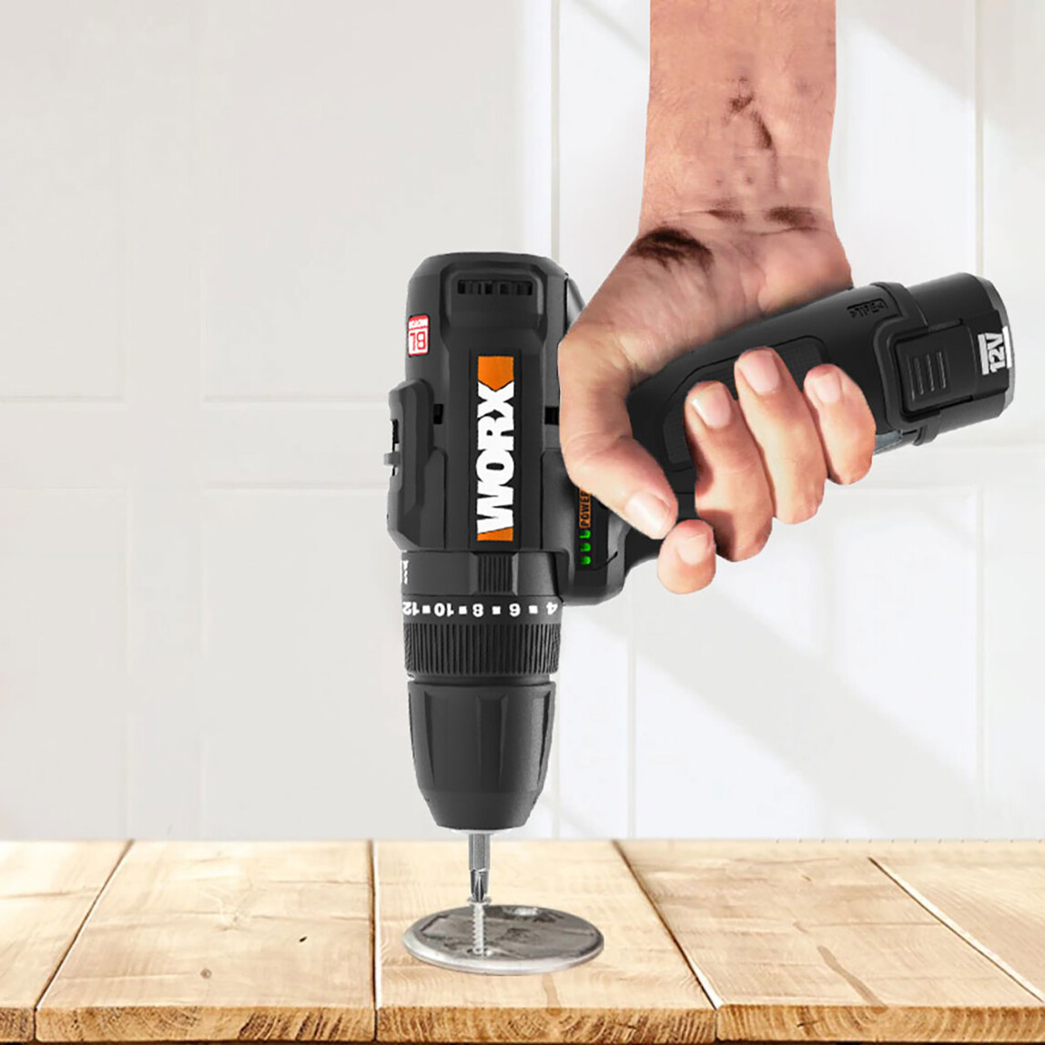 Worx WX121 12Volt/2.0Ah Li-ion Çift Akülü Kömürsüz Profesyonel Şarjlı Darbeli Matkap (5 Parça Aksesuarlı)_7