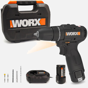 Worx WX121 12Volt/2.0Ah Li-ion Çift Akülü Kömürsüz Profesyonel Şarjlı Darbeli Matkap (5 Parça Aksesuarlı)